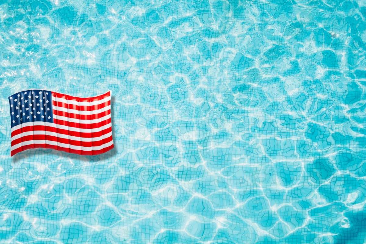 Directly shot swimming pool surface for pool technician training manual
