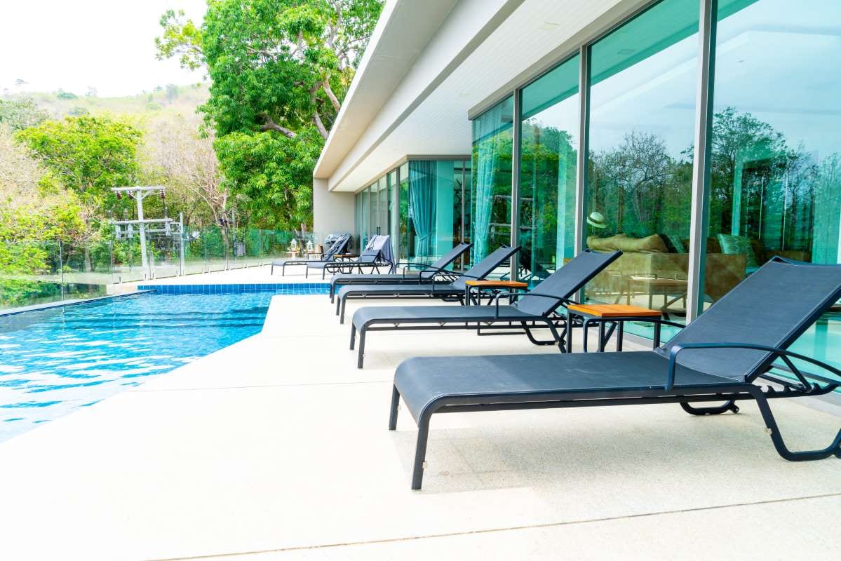 Empty swimming pool basin illustrating seasonal service downtime
