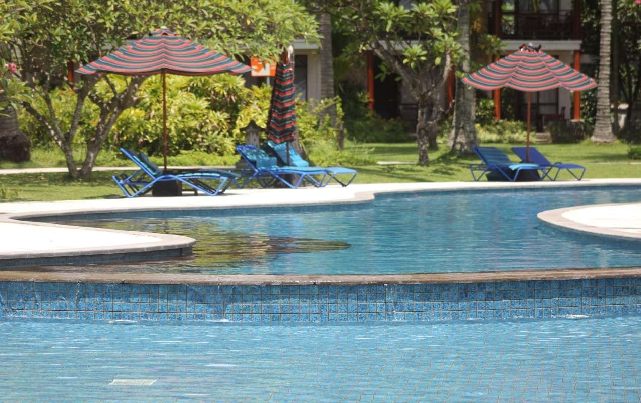 Swimming pool at a hotel setting in the Pacific Northwest